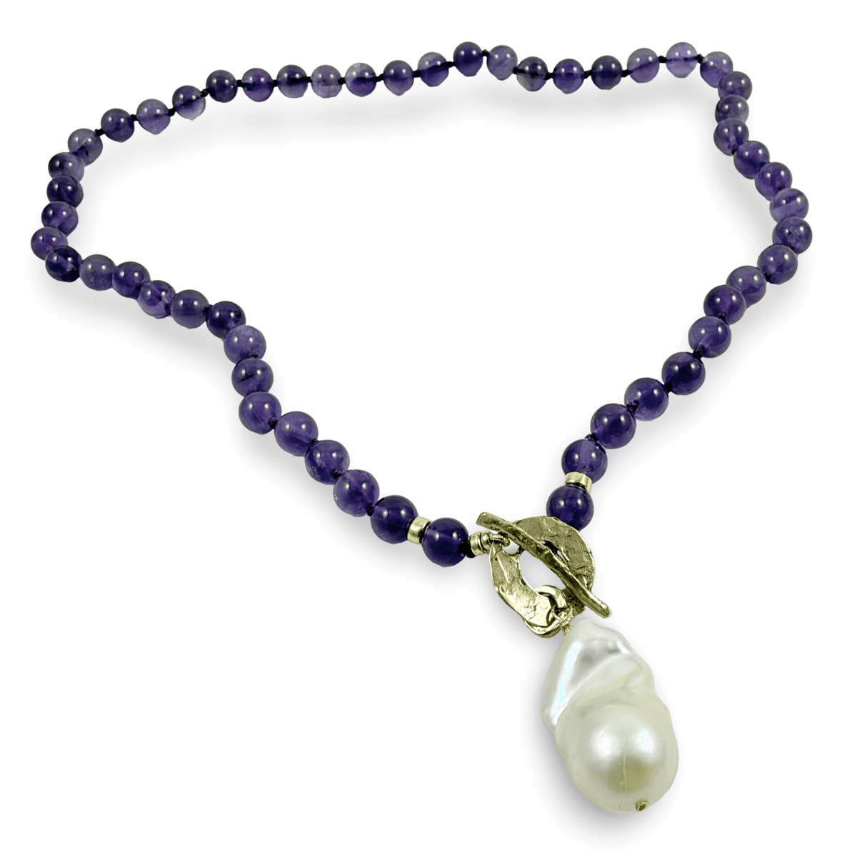 Amethyst Bronze Toggle Necklace